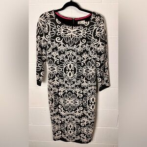 Extraordinary Eliza J Embroidered Long Sleeve Dress